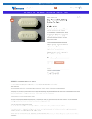 Buy Percocet 10/325mg Online For Sale - allmedistore.com