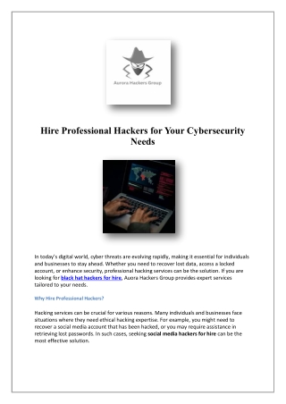 hire professional hackers for your cybersecurity