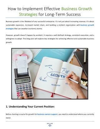 How to Implement Effective Business Growth Strategies for Long-Term Success