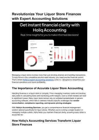 Revolutionize Your Liquor Store Finances with Expert Accounting Solutions