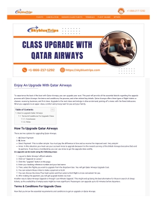 How to Upgrade Your Qatar Airways Flight