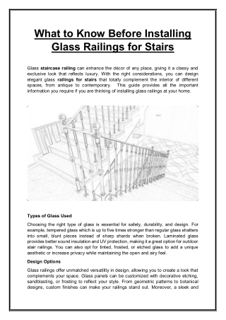 What to Know Before Installing Glass Railings for Stairs