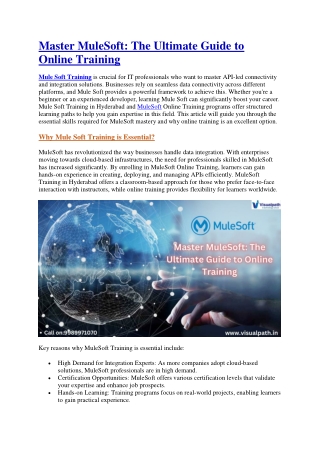 MuleSoft Online Training - MuleSoft Training