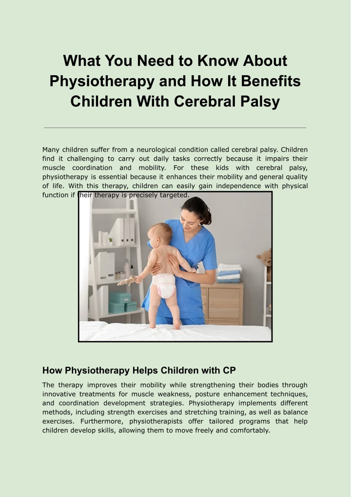 what you need to know about physiotherapy