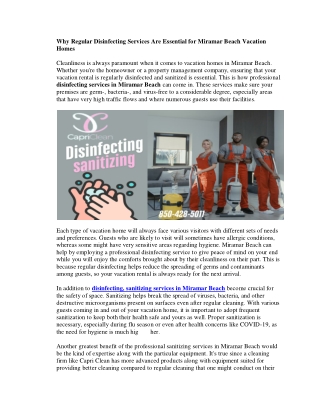 why regular disinfecting services are essential