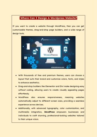 where can i design a wordpress website