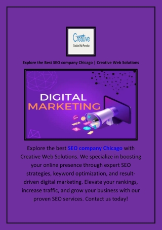 Explore the Best SEO company Chicago | Creative Web Solutions