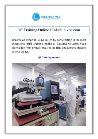dft training online takshila vlsi com