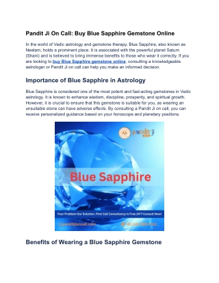 Buy Blue Sapphire Gemstone Online