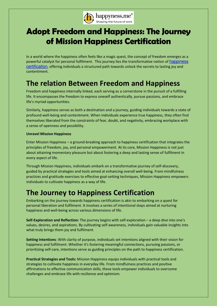 adopt freedom and happiness the journey