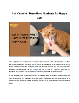 Cat Vitamins_ Must-Have Nutrients for Happy Cats