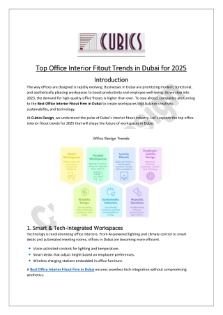 Top Office Interior Fitout Trends in Dubai for 2025