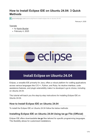 How to Install Eclipse IDE on Ubuntu 2404 3 Quick Methods