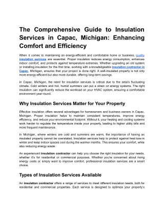 the comprehensive guide to insulation services