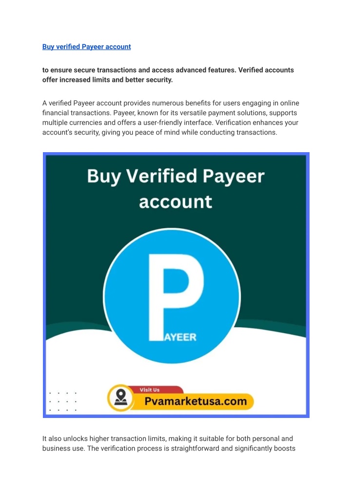 buy verified payeer account