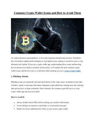 Common Crypto Wallet Scams and How to Avoid Them