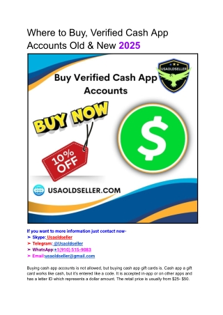 Where to Buy, Verified Cash App Accounts Old & New 2025