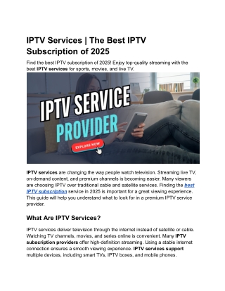 IPTV Services _ The Best IPTV Subscription of 2025