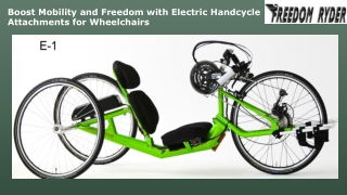 Boost Mobility and Freedom with Electric Handcycle Attachments for Wheelchairs