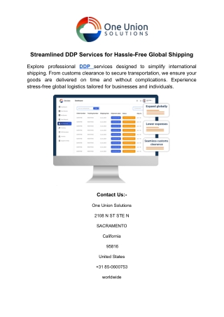 streamlined ddp services for hassle free global