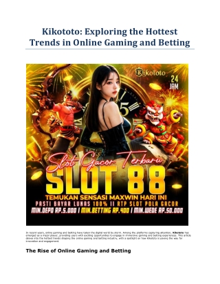 kikototo exploring the hottest trends in online