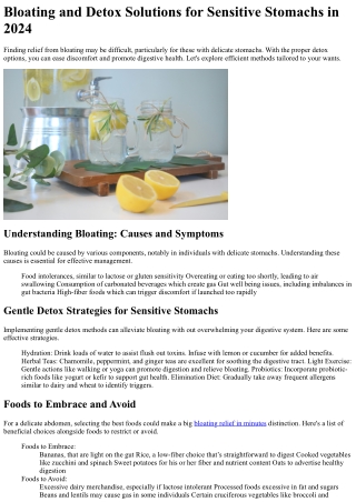 bloating and detox solutions for sensitive