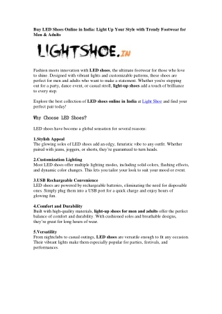 Led shoes for menmulticolor