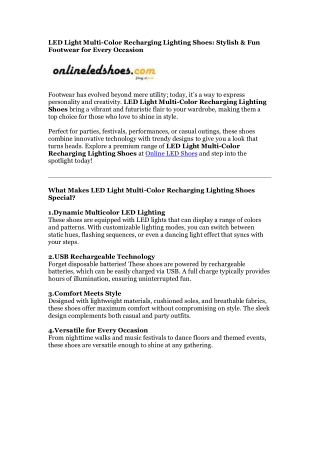 Led shoes for menonlineledshoes