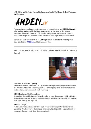 Led shoes for menamdesi.in