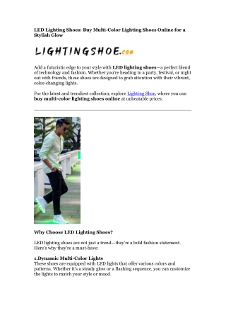 Led shoes for men