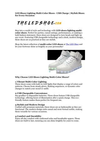 Led shoes for men