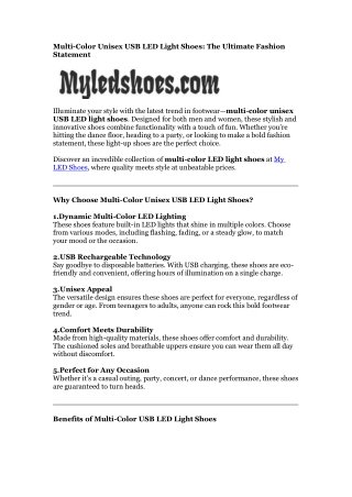 Led shoes for men