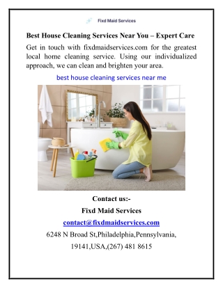 Best House Cleaning Services Near You – Expert Care