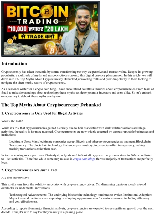 The Top Myths About Cryptocurrency Debunked