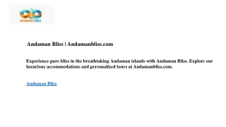 Andaman Bliss  Andamanbliss.com