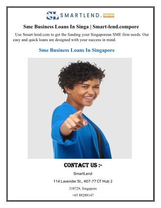 Sme Business Loans In Singa  Smart-lend.compore