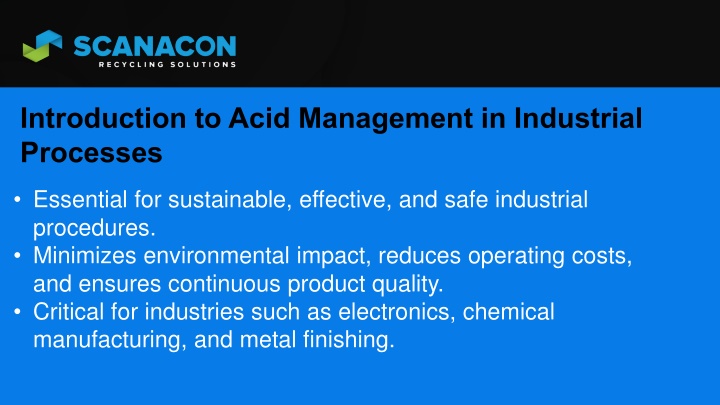 introduction to acid management in industrial