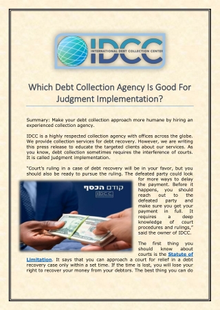 which debt collection agency is good for which