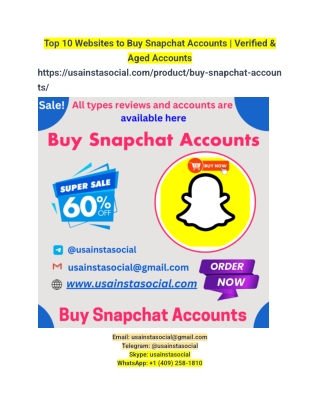 Top 10 Websites to Buy Snapchat Accounts _ Verified & Aged Accounts
