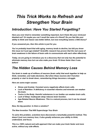 This Trick Works to Refresh and Strengthen Your Brain