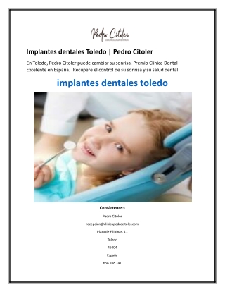 Implantes dentales Toledo  Pedro Citoler