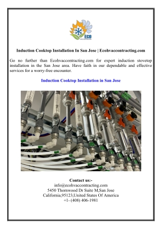 Induction Cooktop Installation In San Jose  Ecohvaccontracting.com