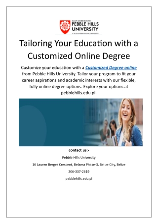 tailoring your education with a customized online