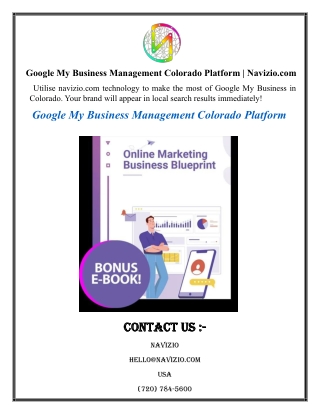 Google My Business Management Colorado Platform  Navizio.com