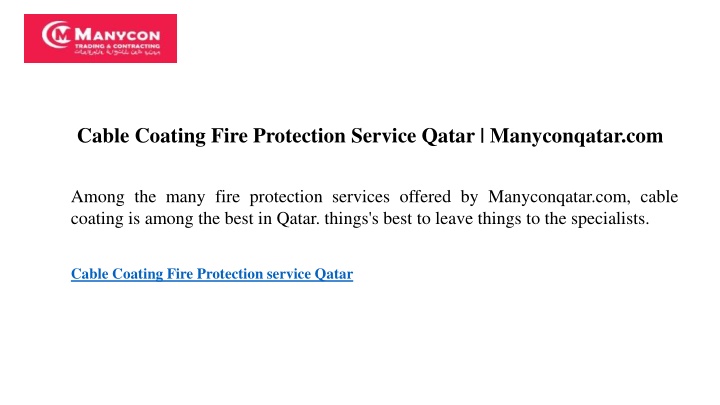 cable coating fire protection service qatar