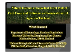 natural enemies of important insect pests