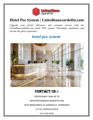 Hotel Pos System  Unitedbanccardoftn.com