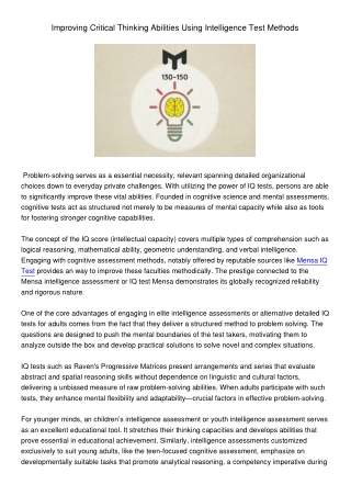 improving critical thinking abilities using