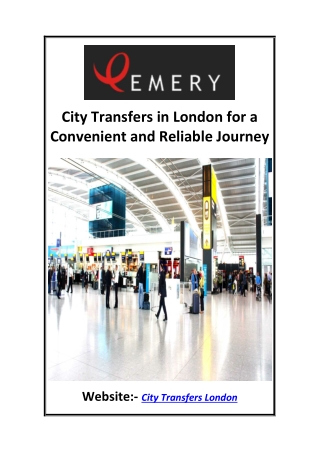 City Transfers in London for a Convenient and Reliable Journey