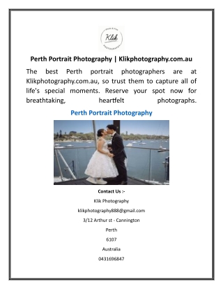 Perth Portrait Photography  Klikphotography.com.au